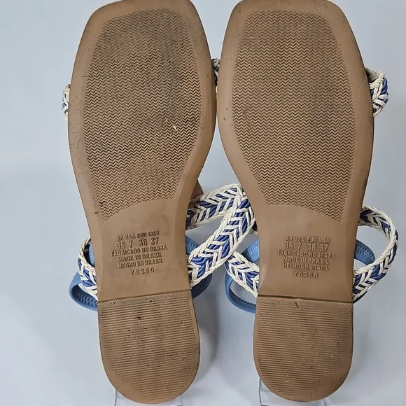 Dakota Y6791 rasteira pedraria sandal Blue Leather Sandals Size 7 - Picture 5 of 8